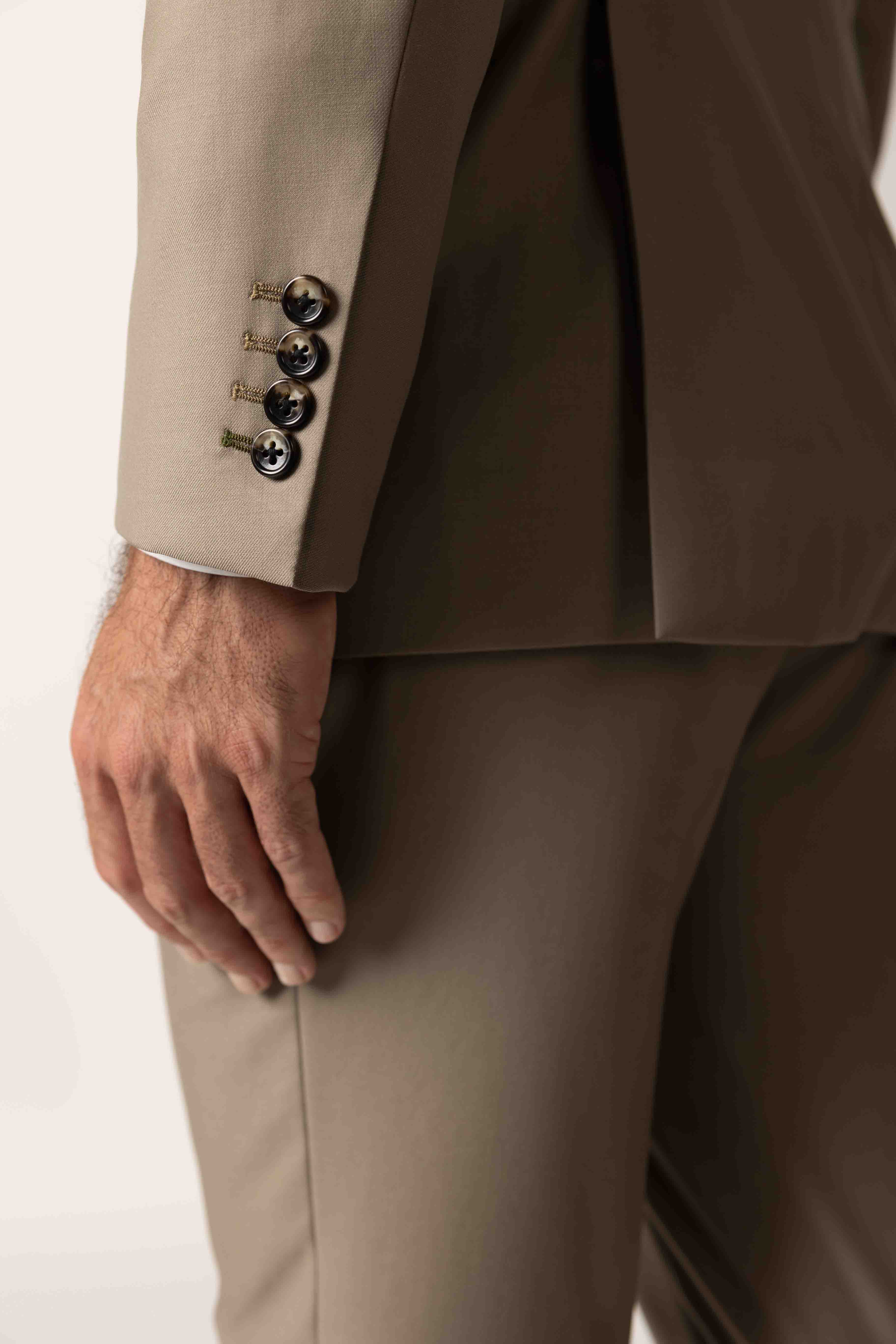 Classic Sand Taupe Double-Breasted Suit
