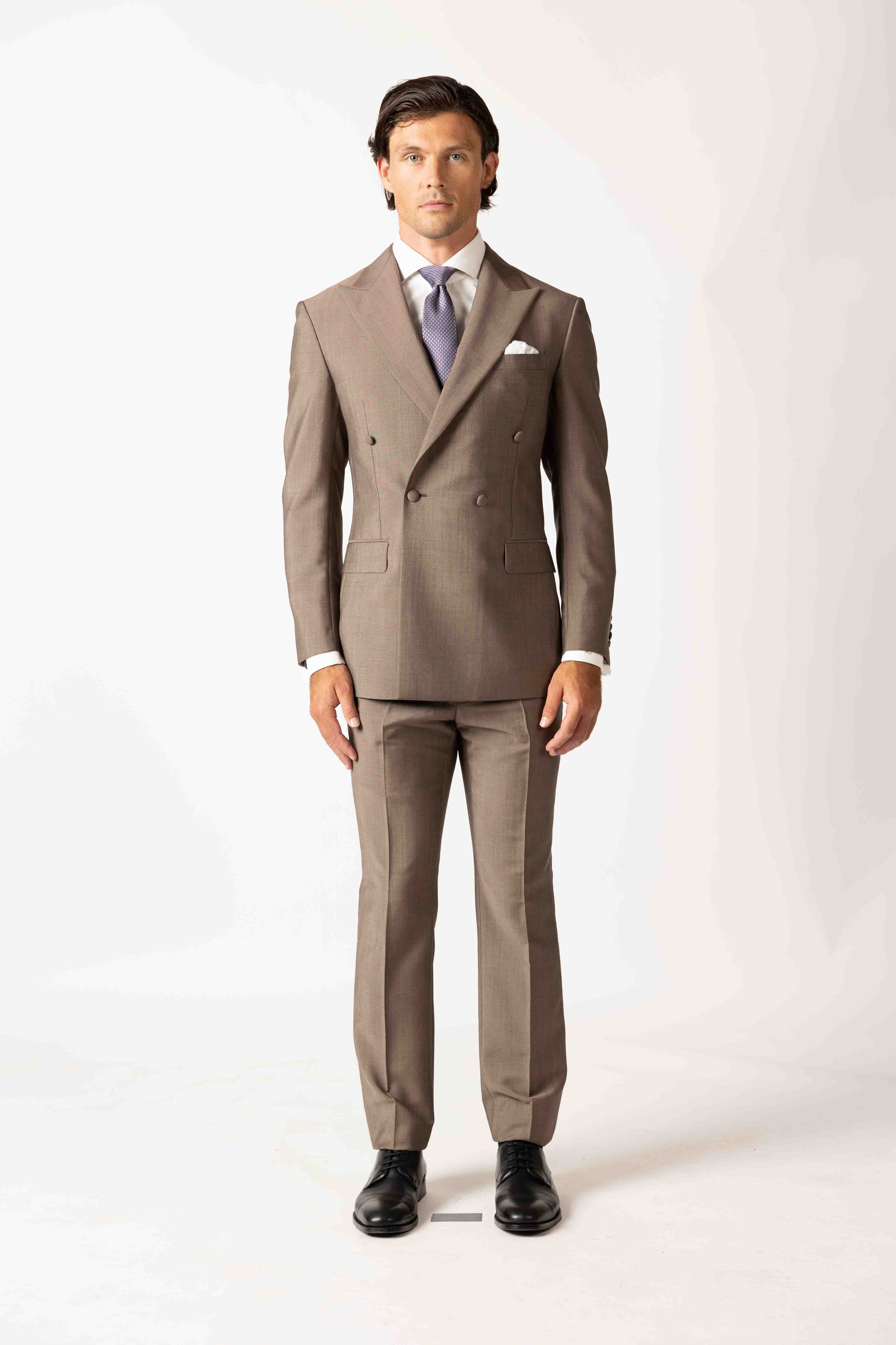 Mocha Brown Double-Breasted Suit