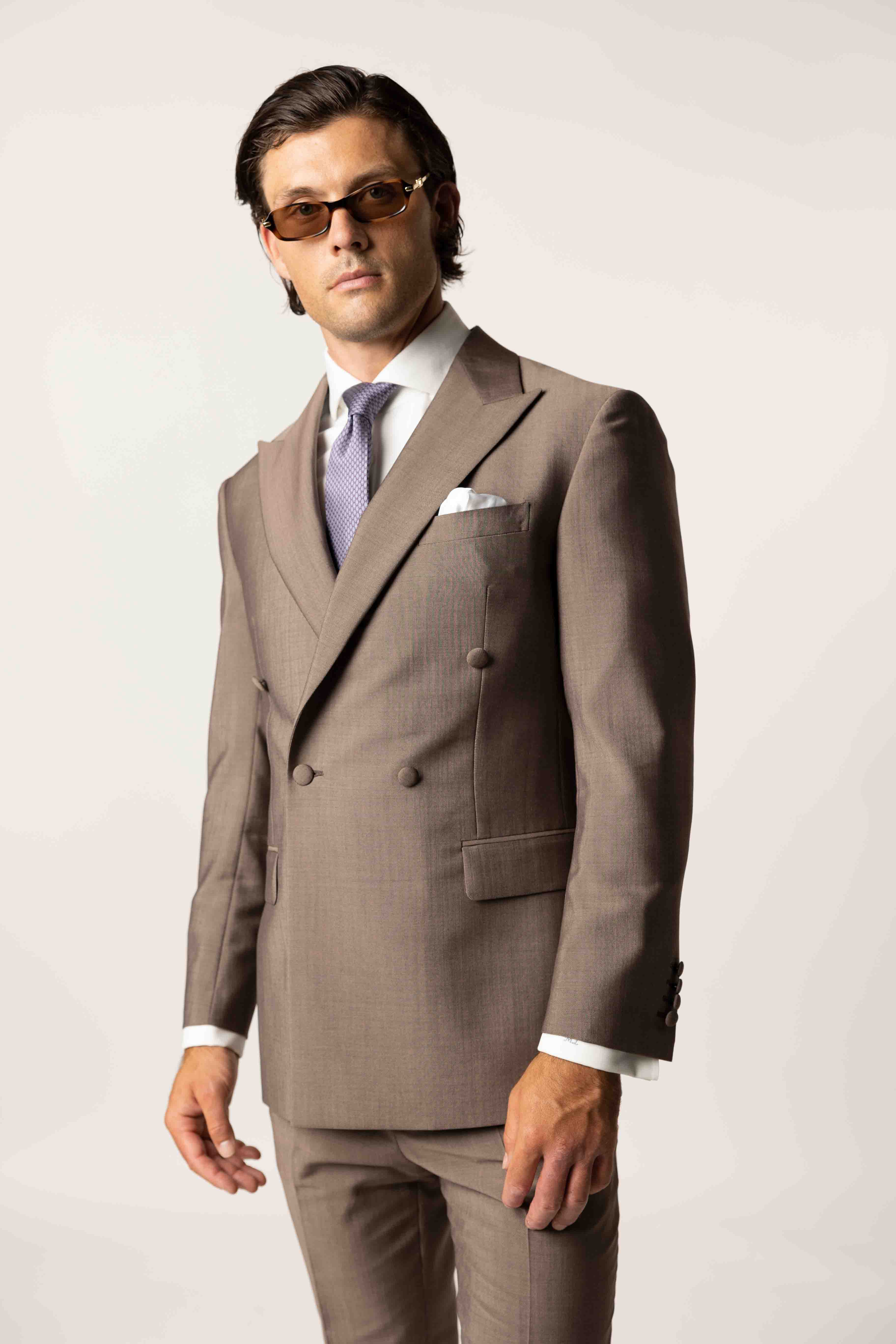 Mocha Brown Double-Breasted Suit
