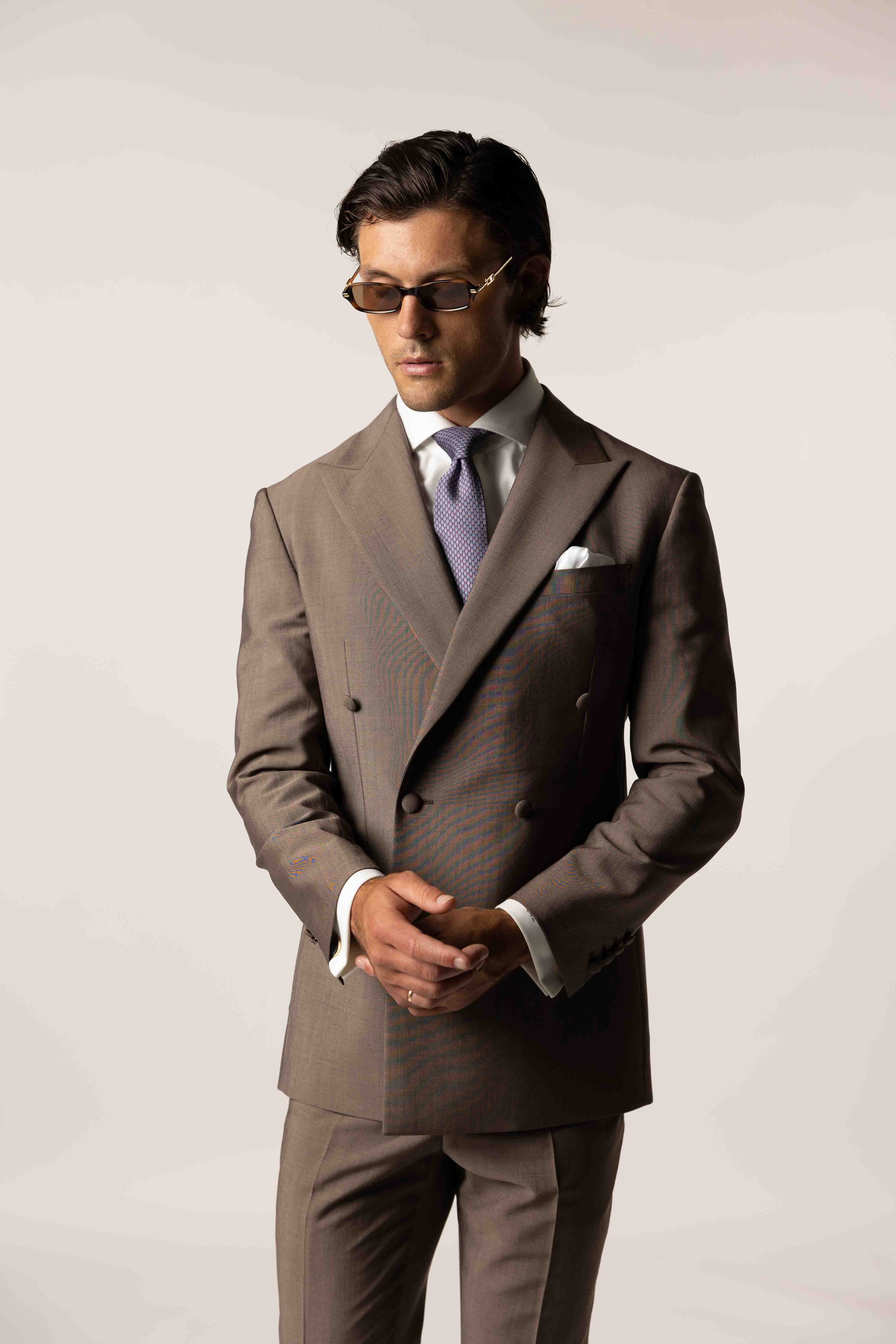 Mocha Brown Double-Breasted Suit