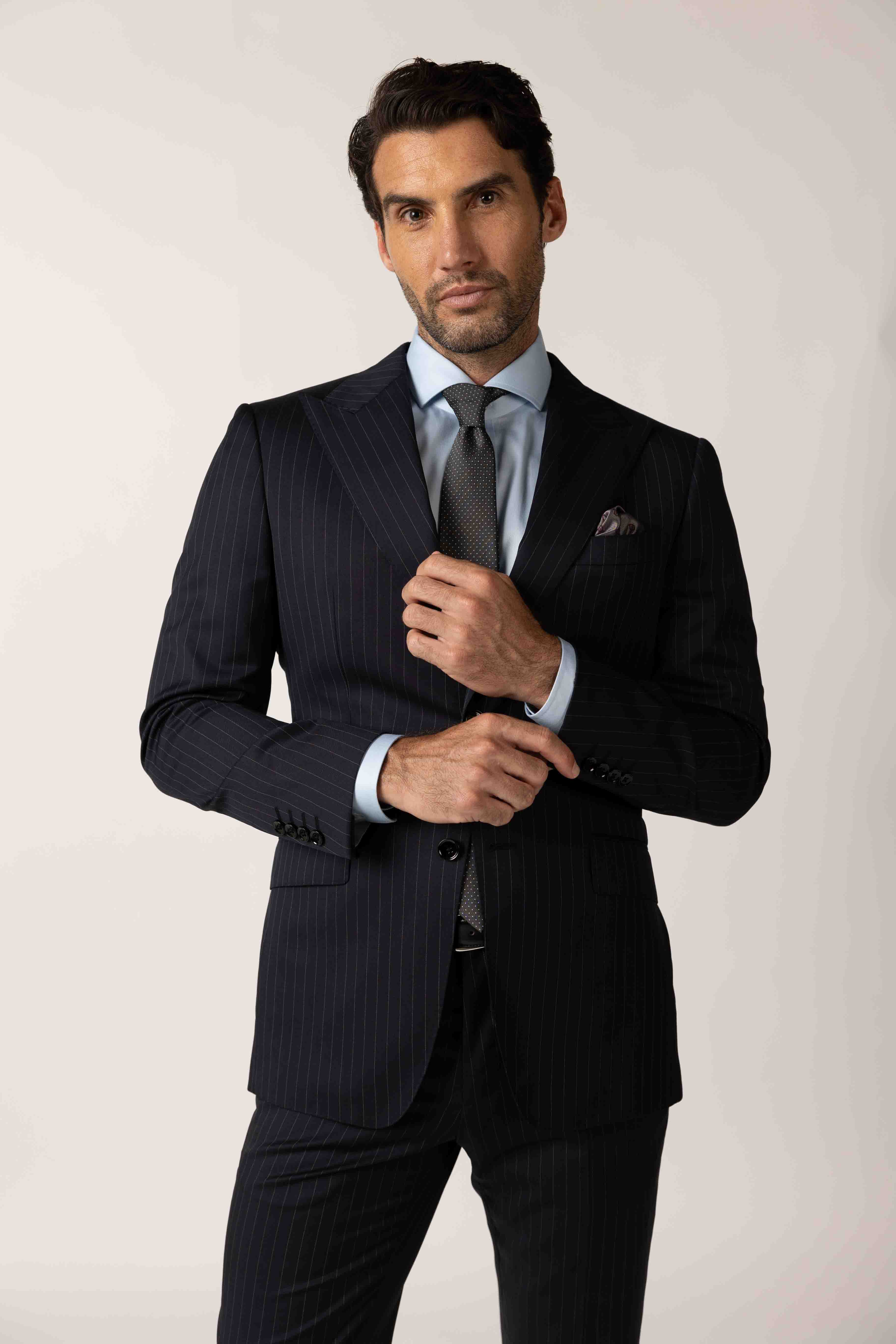 Midnight Navy Pinstripe Suit