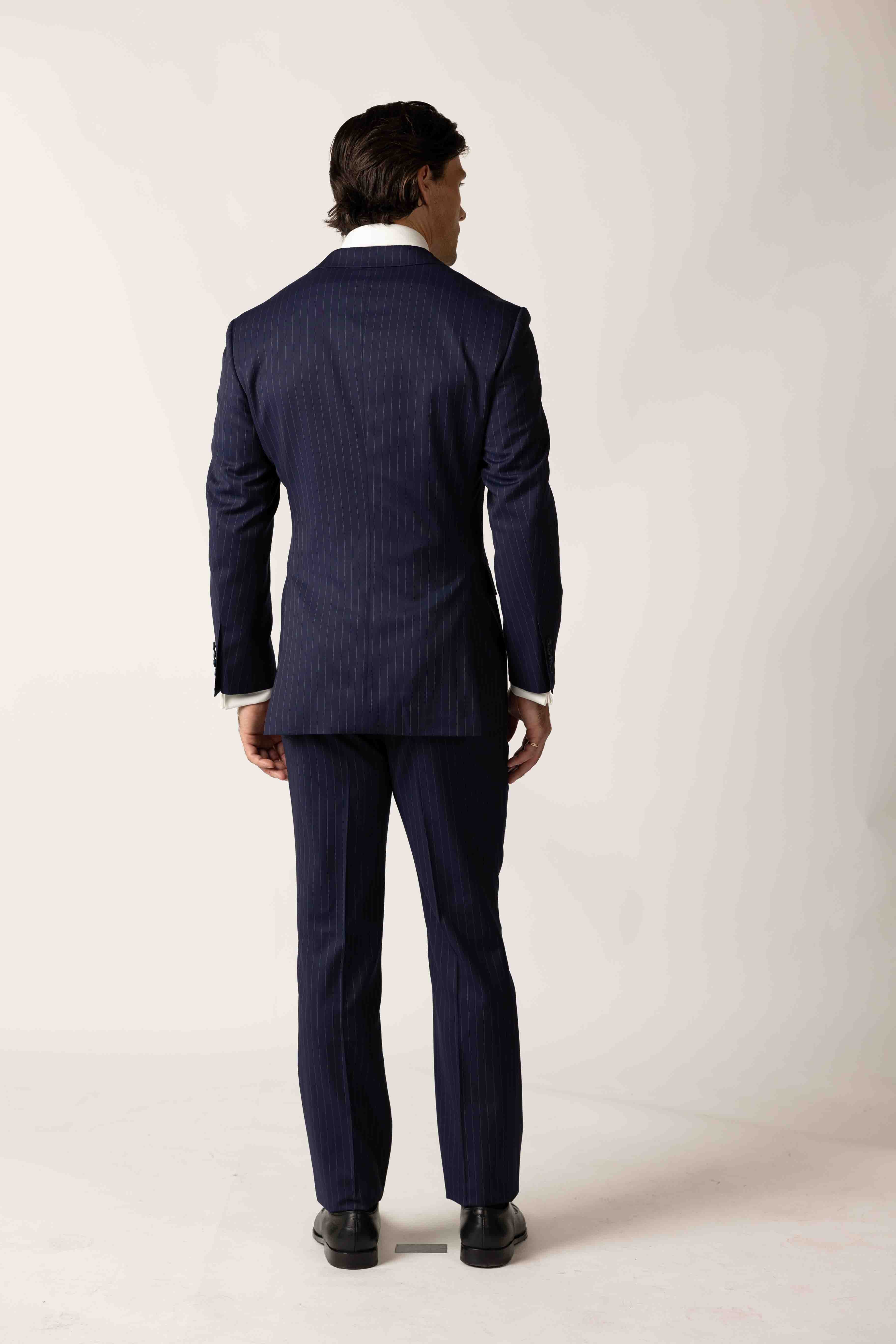 Classic Navy Pinstripe Tailored Suit