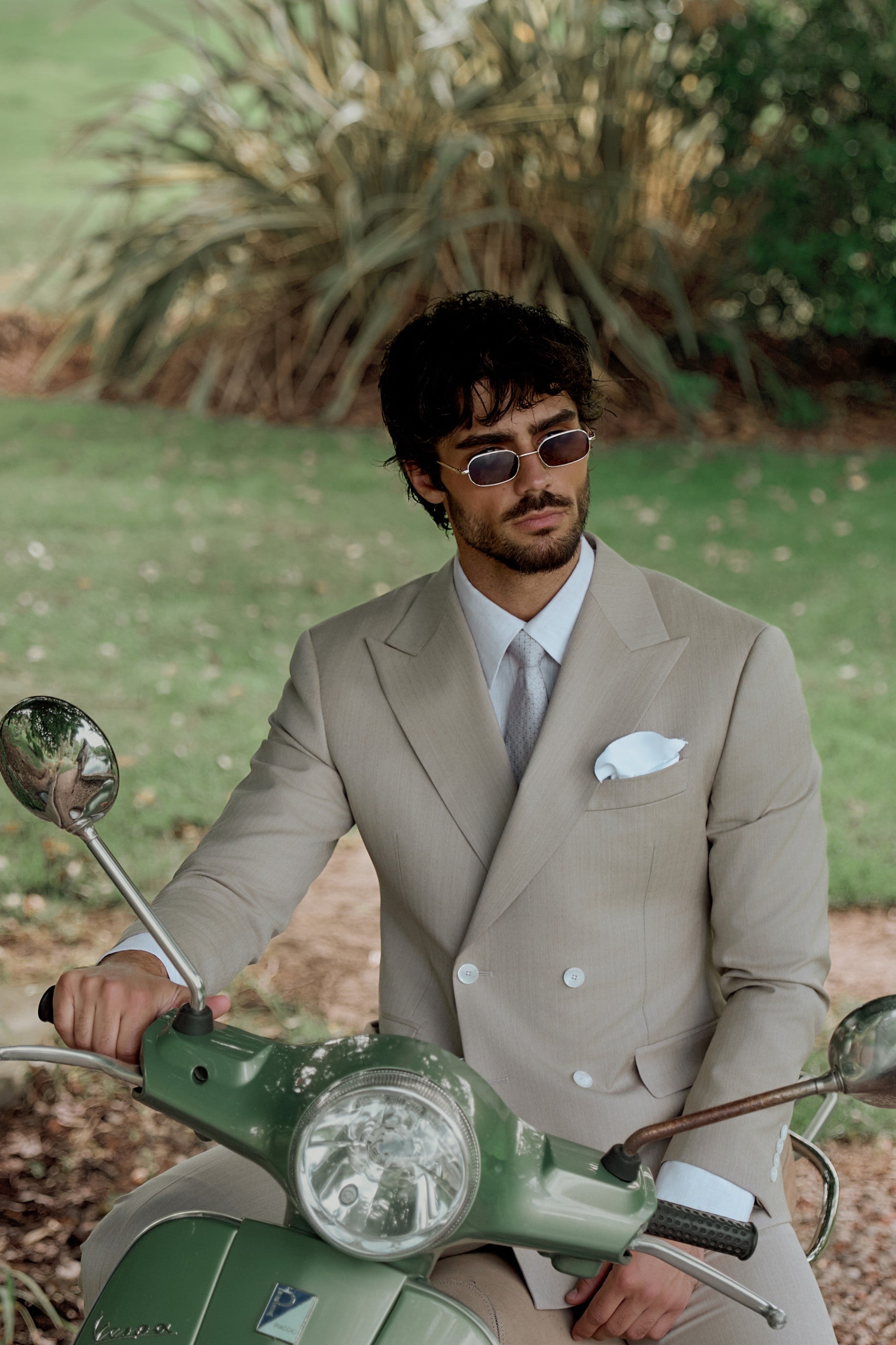 Classic Beige Double-Breasted Custom Suit