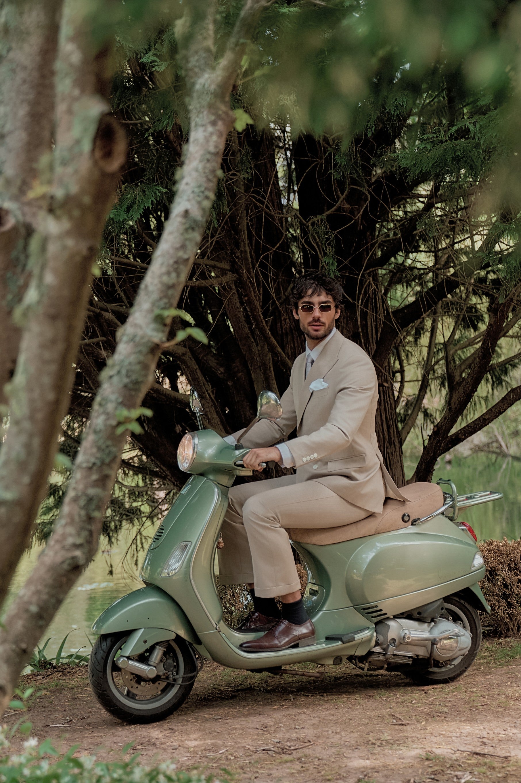 Classic Beige Double-Breasted Custom Suit