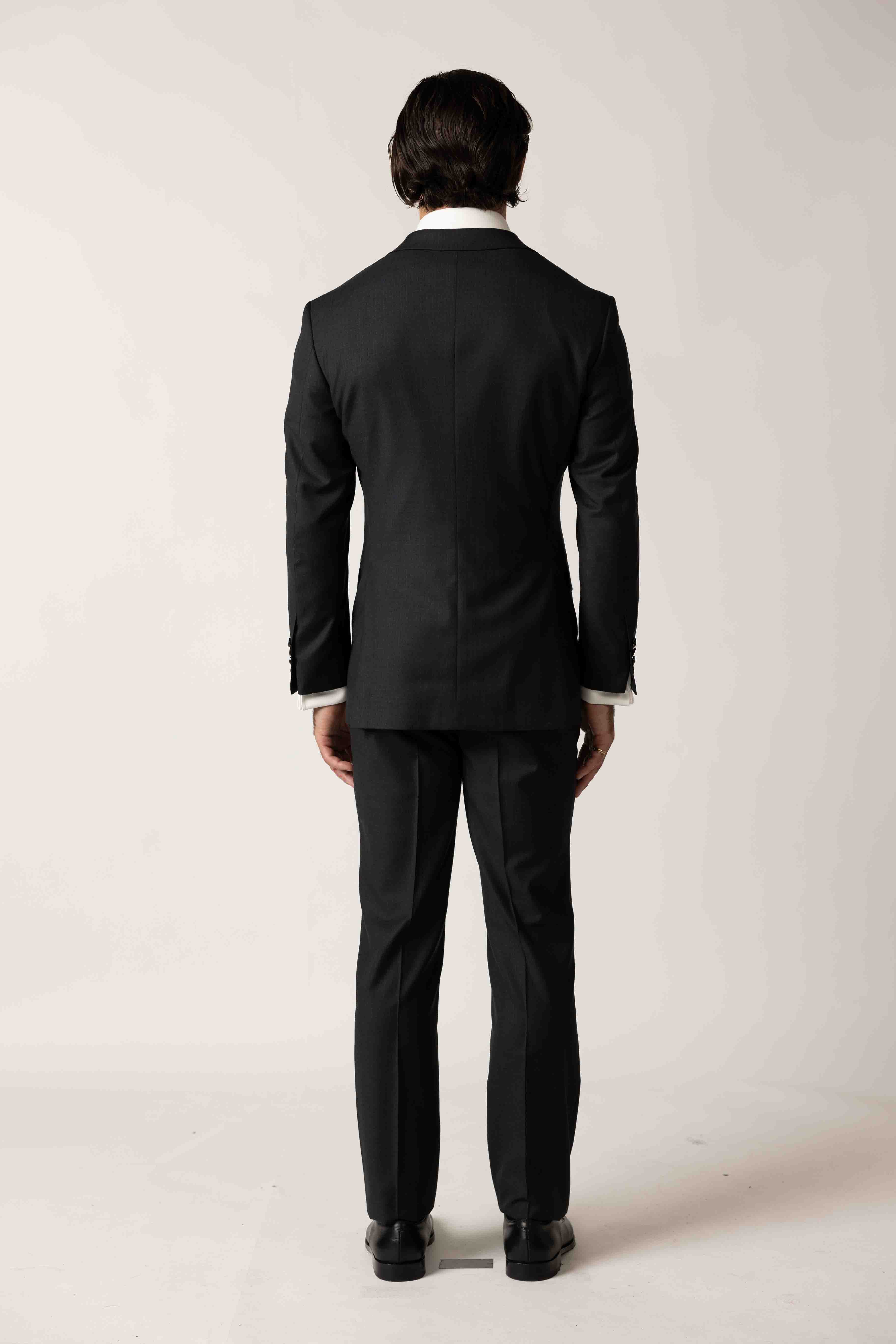 Charcoal Black Peak Suit