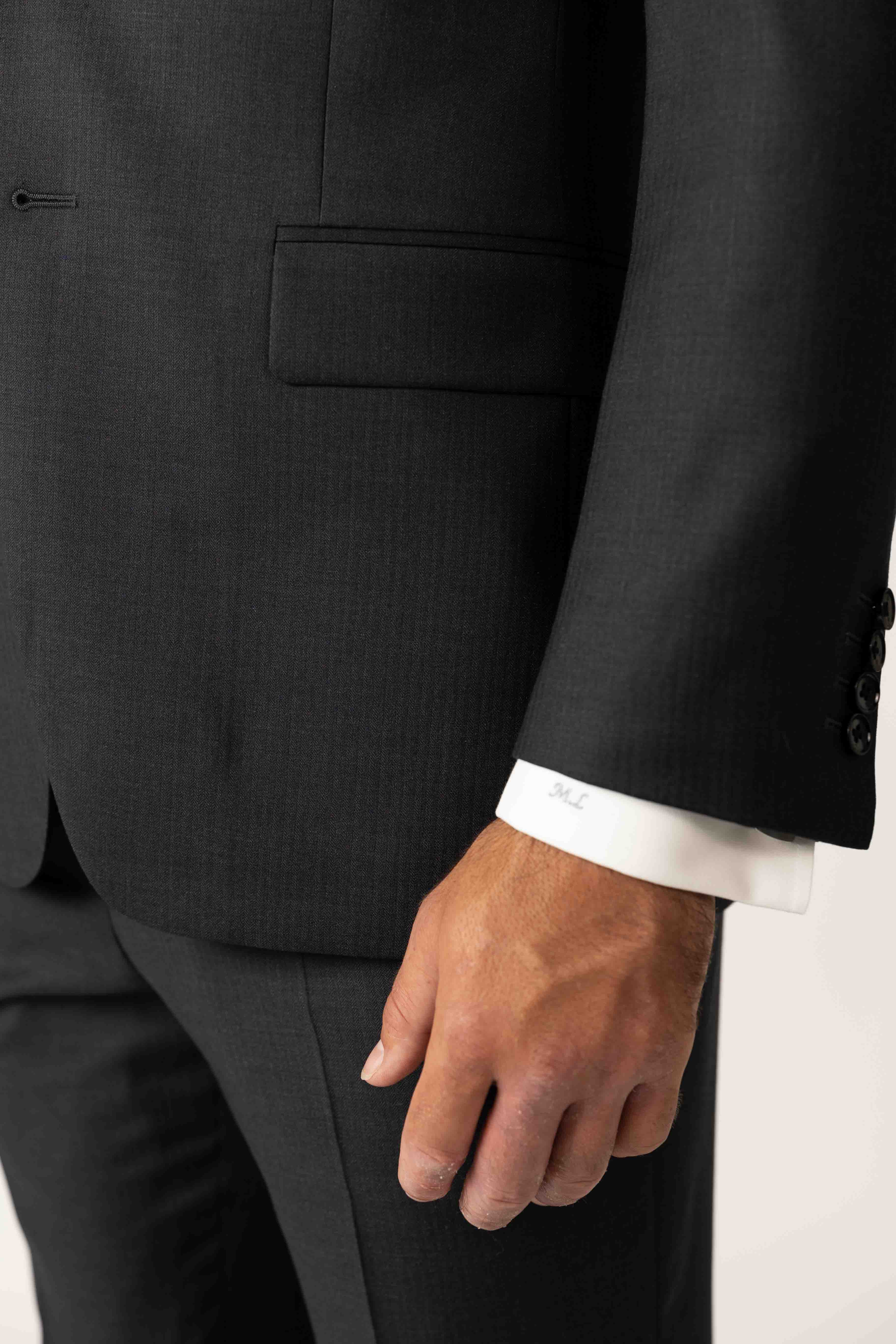 Charcoal Black Peak Suit