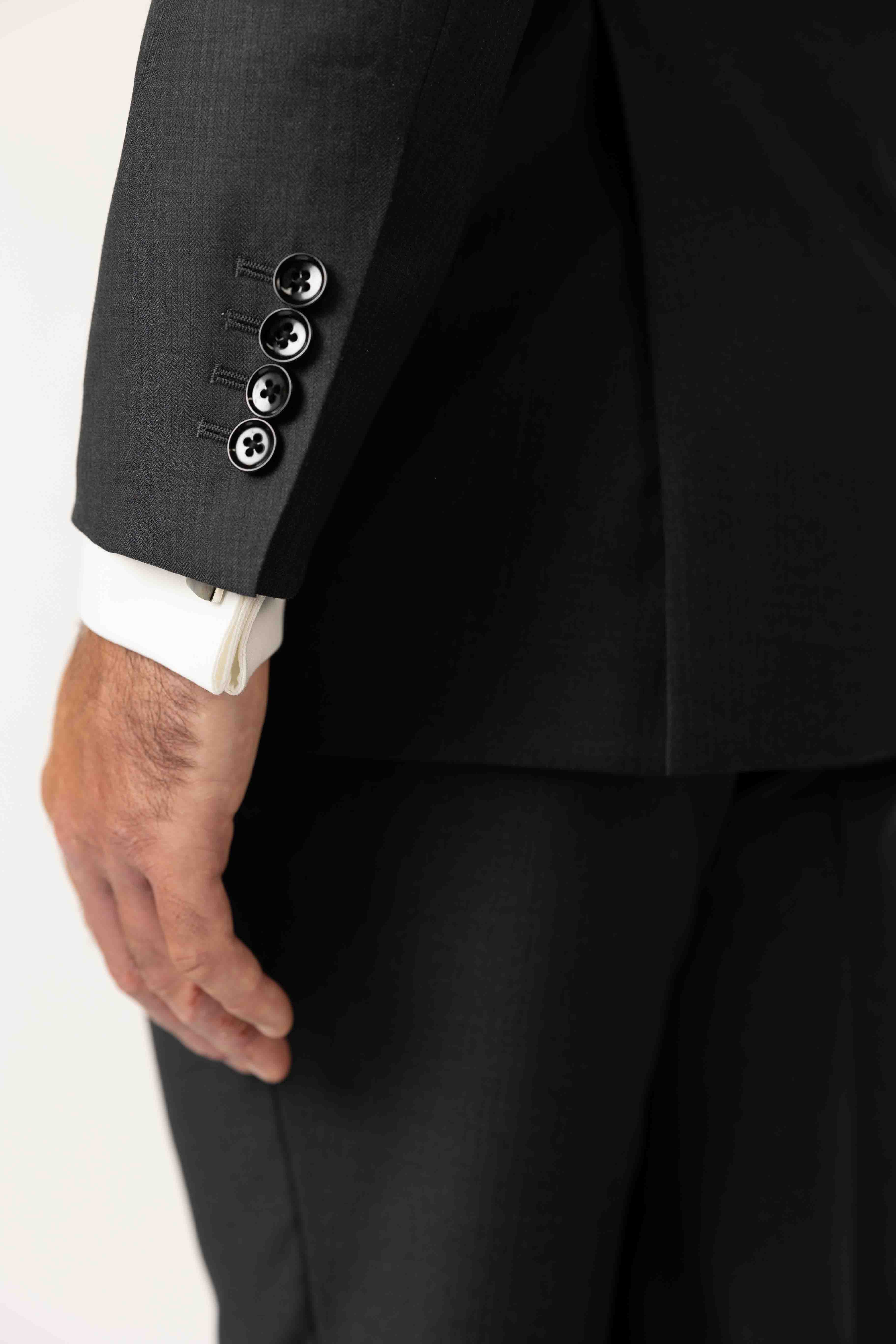 Charcoal Black Peak Suit