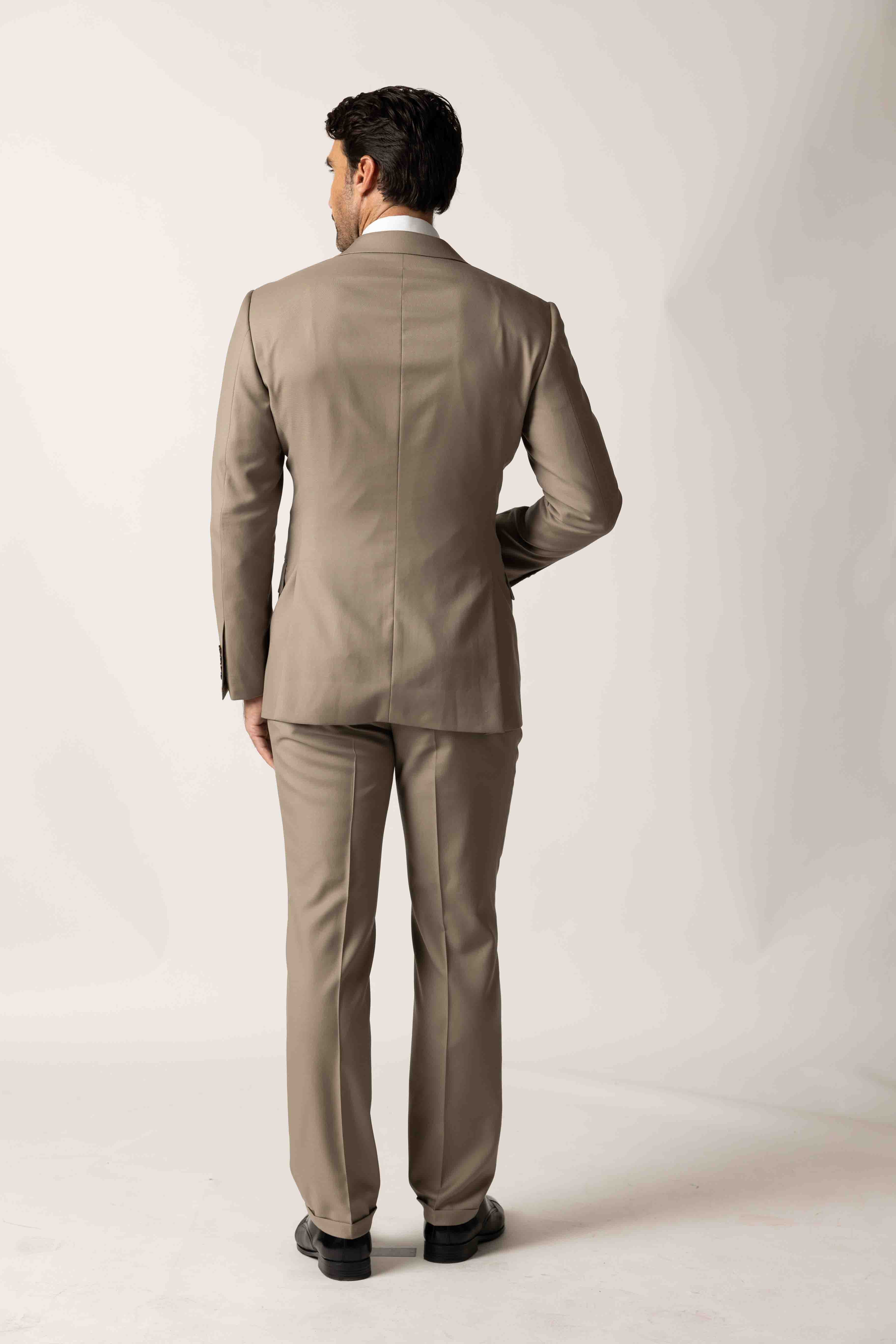 Classic Sand Taupe Double-Breasted Suit