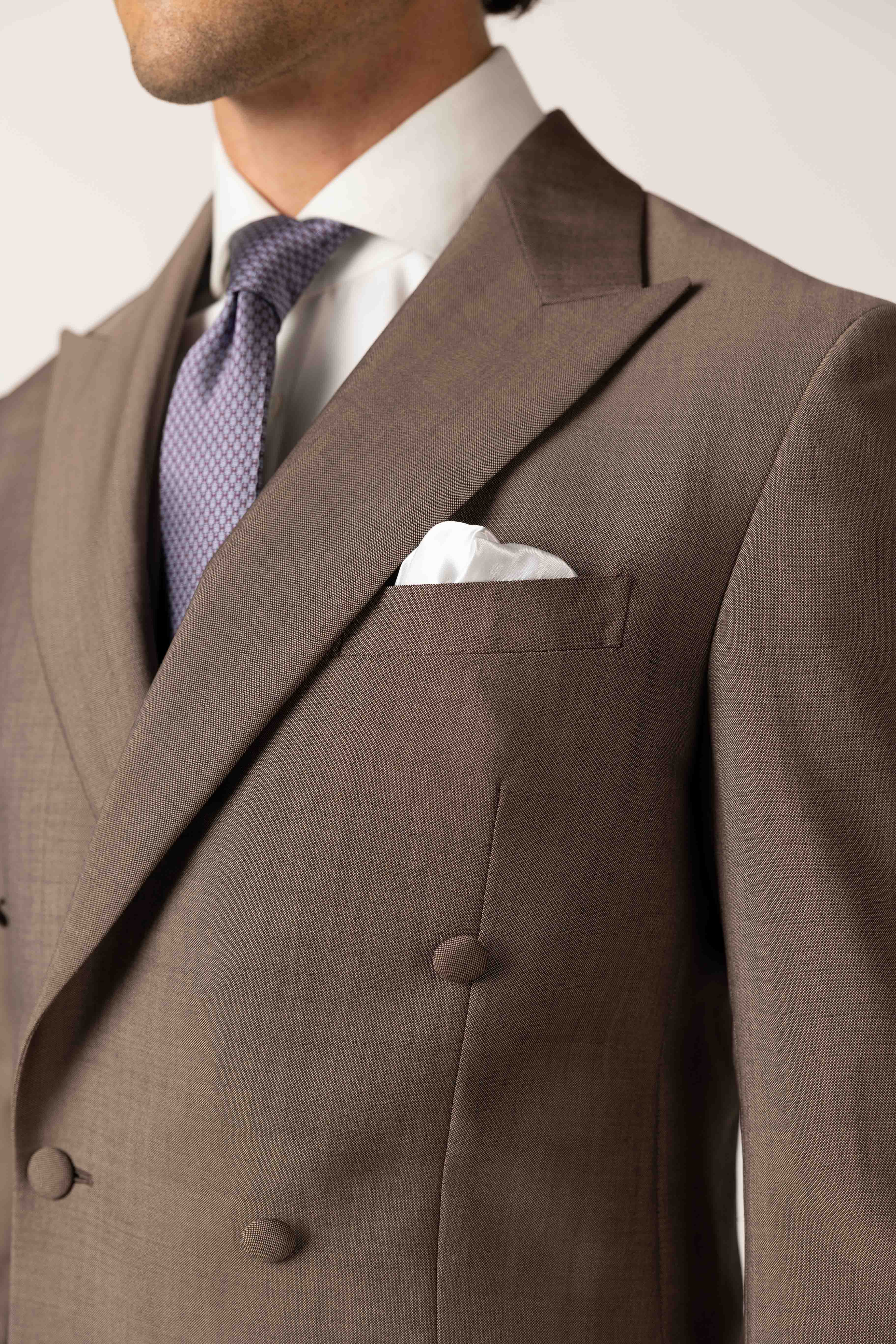 Mocha Brown Double-Breasted Suit