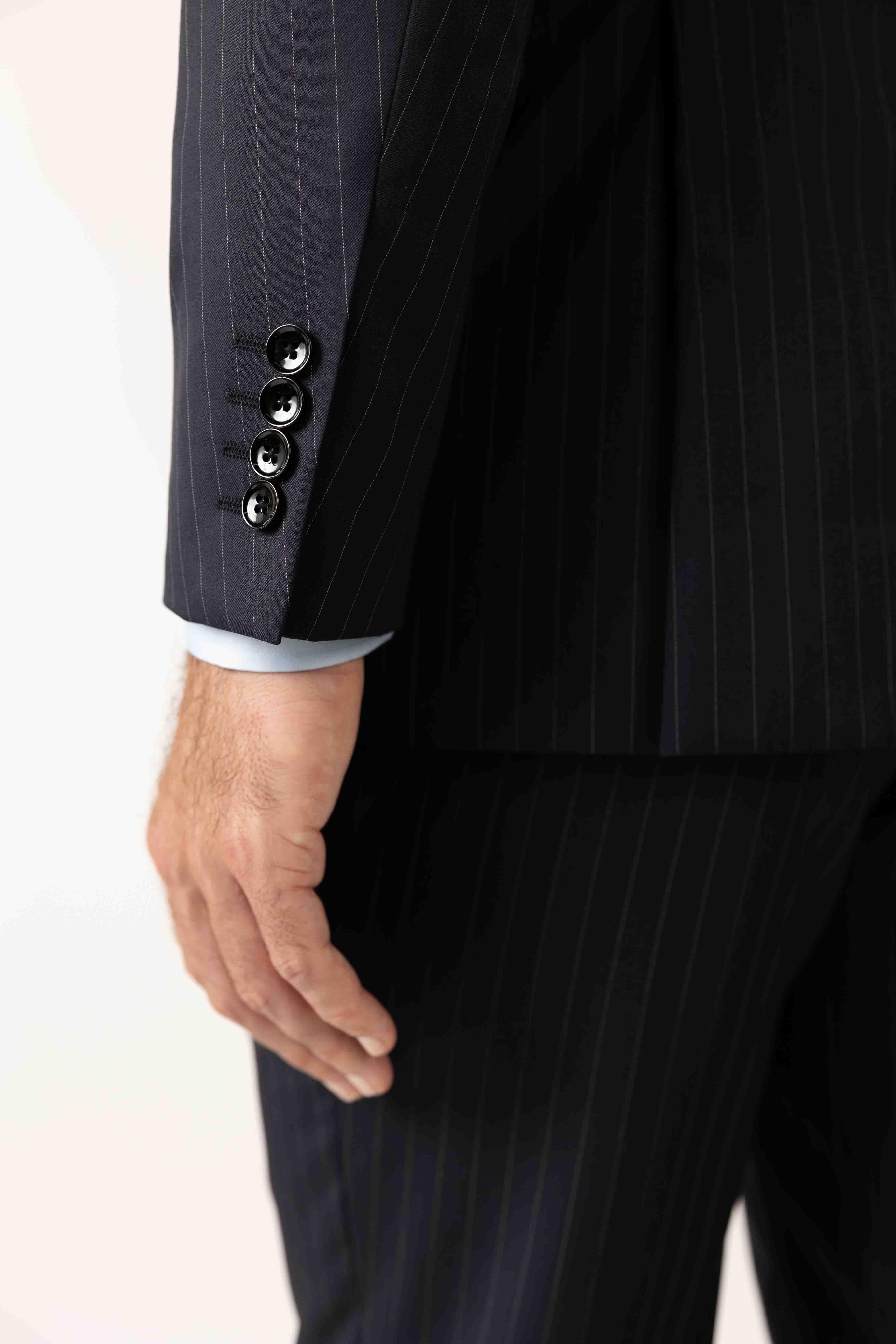 Midnight Navy Pinstripe Suit