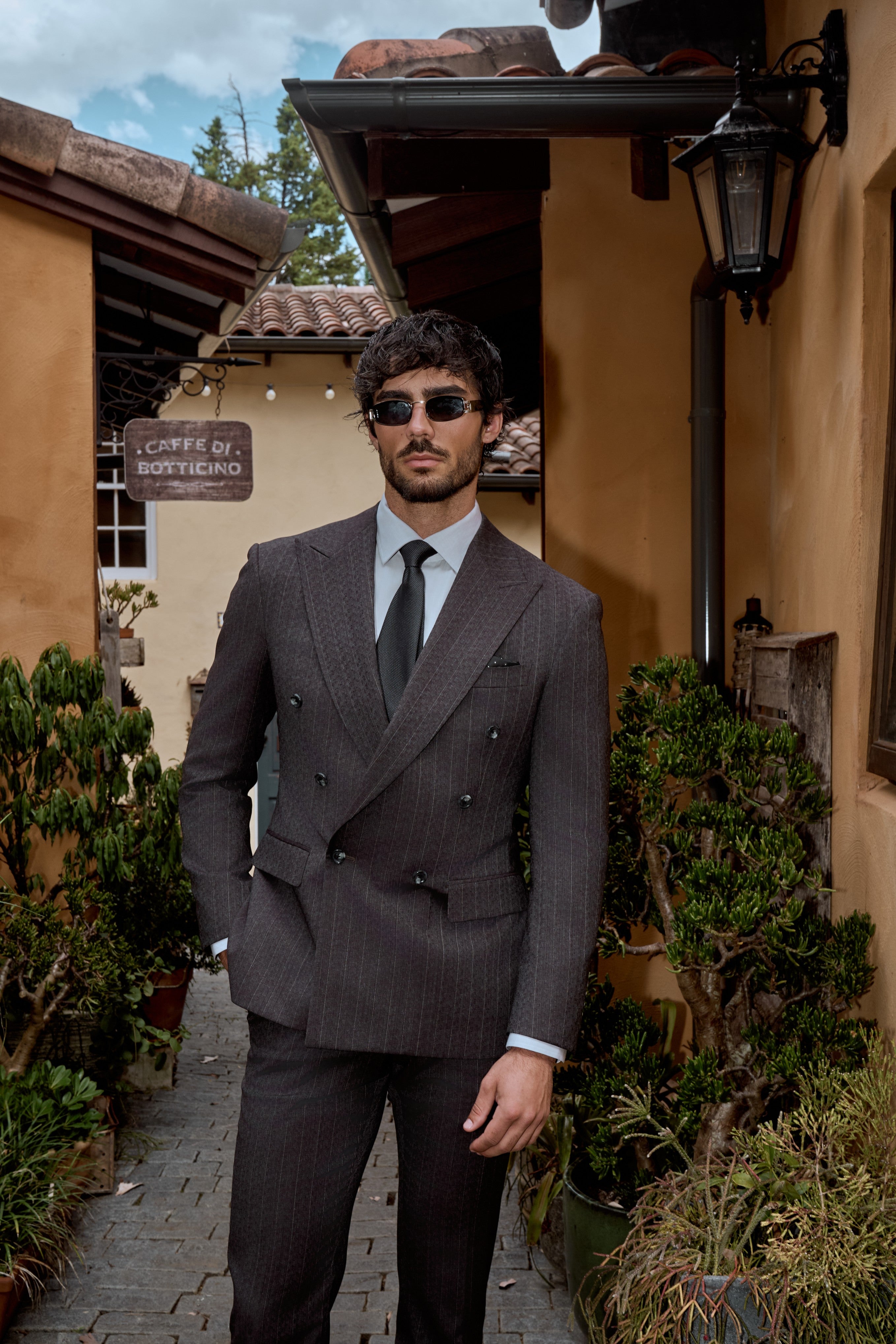 Midnight Black Pinstripe Custom Suit