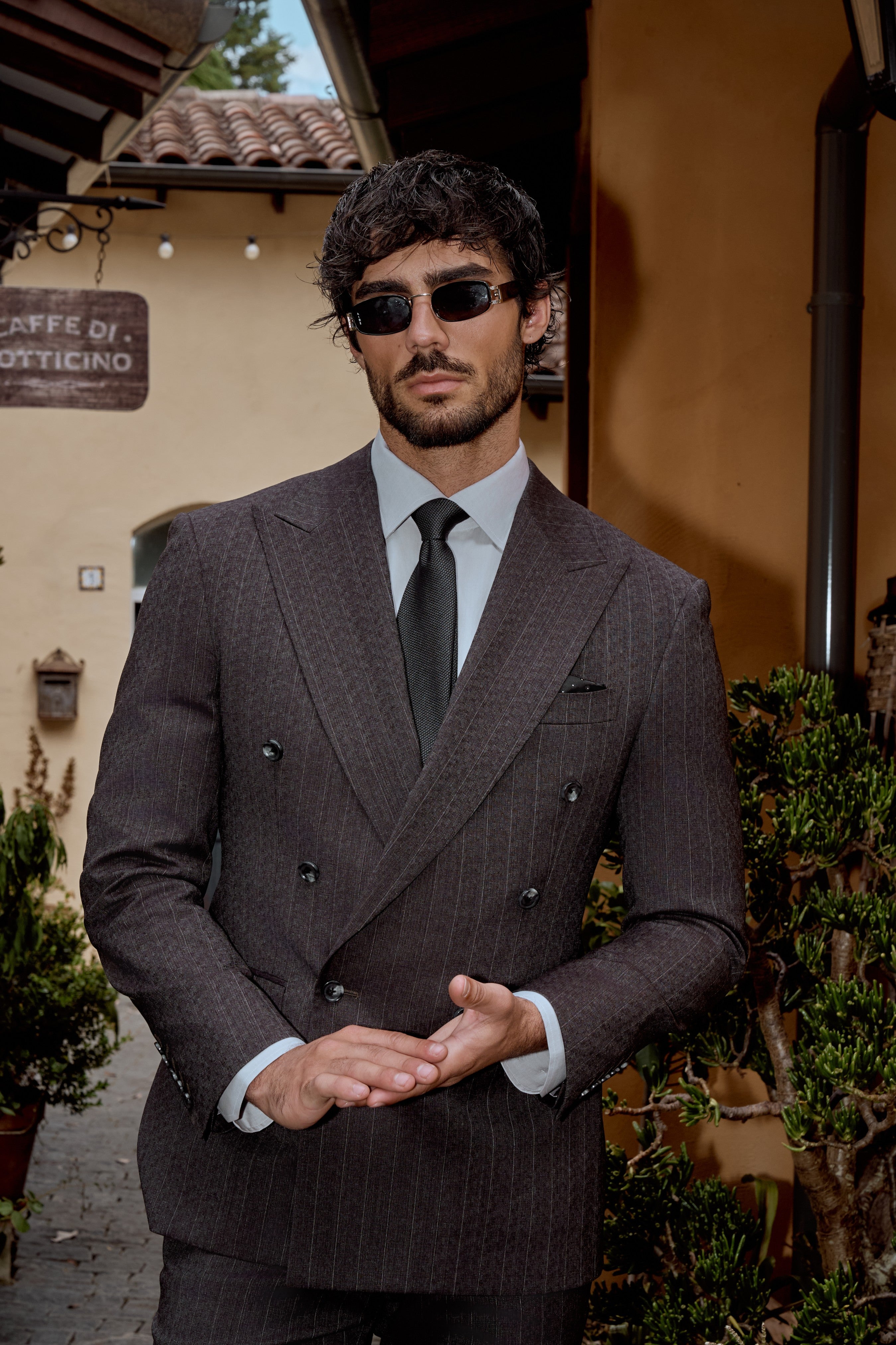 Midnight Black Pinstripe Custom Suit