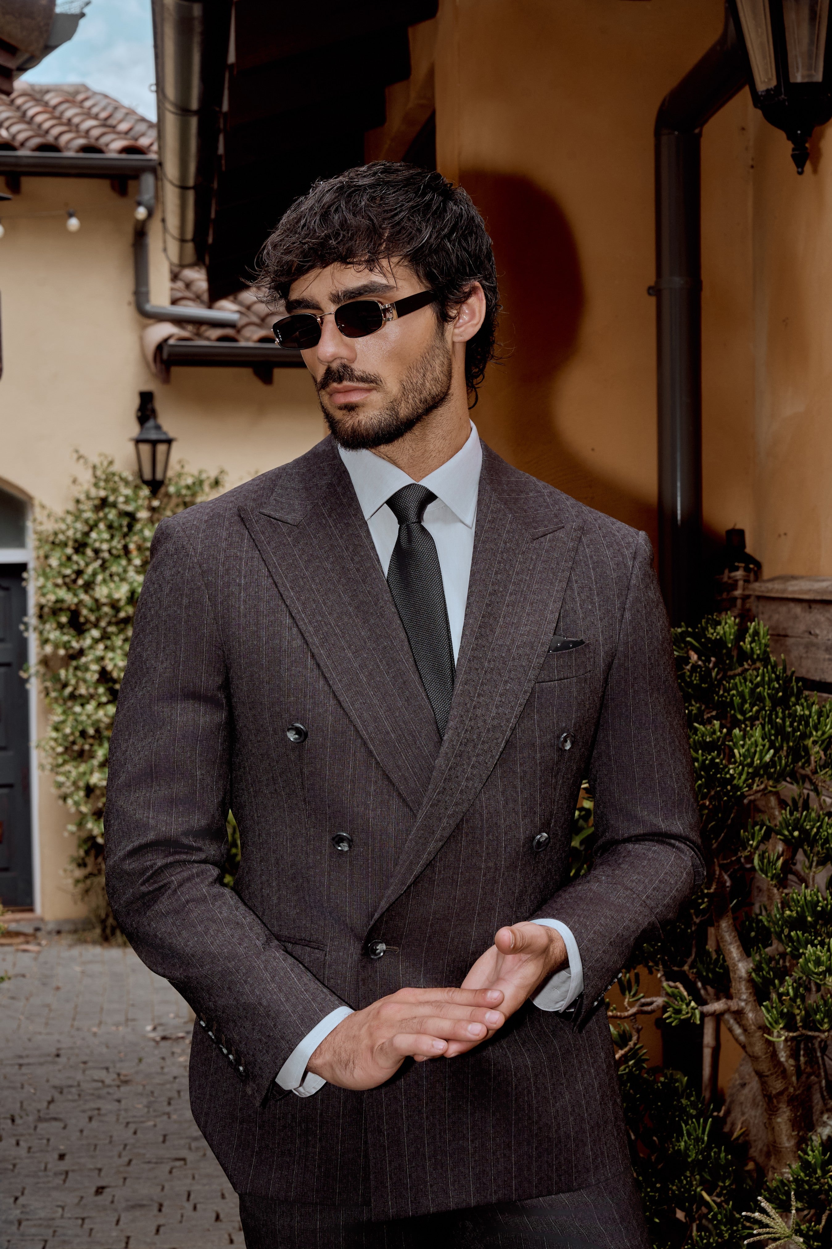 Midnight Black Pinstripe Custom Suit