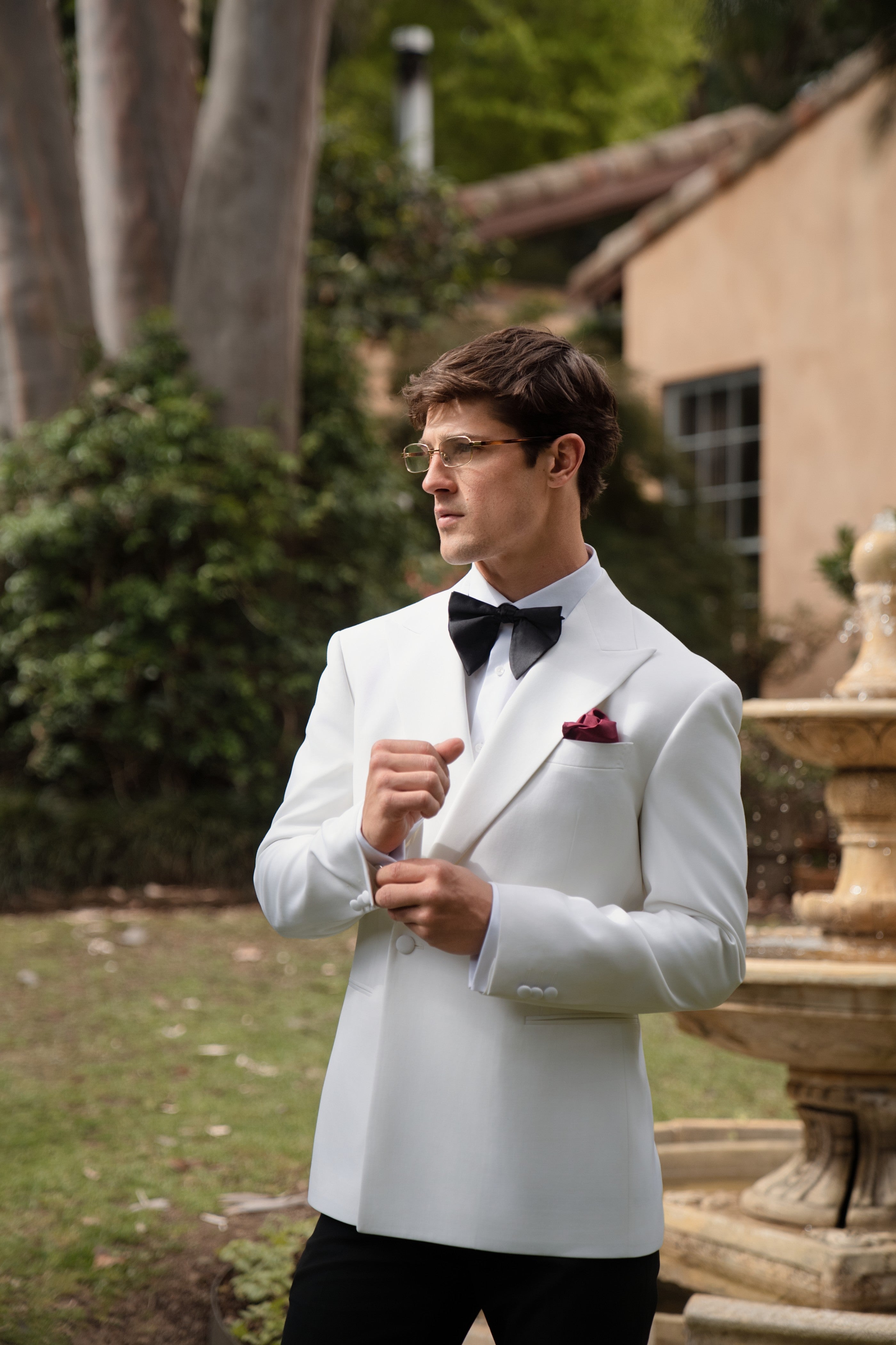 Classic White Double-Breasted Custom Wedding Tuxedo