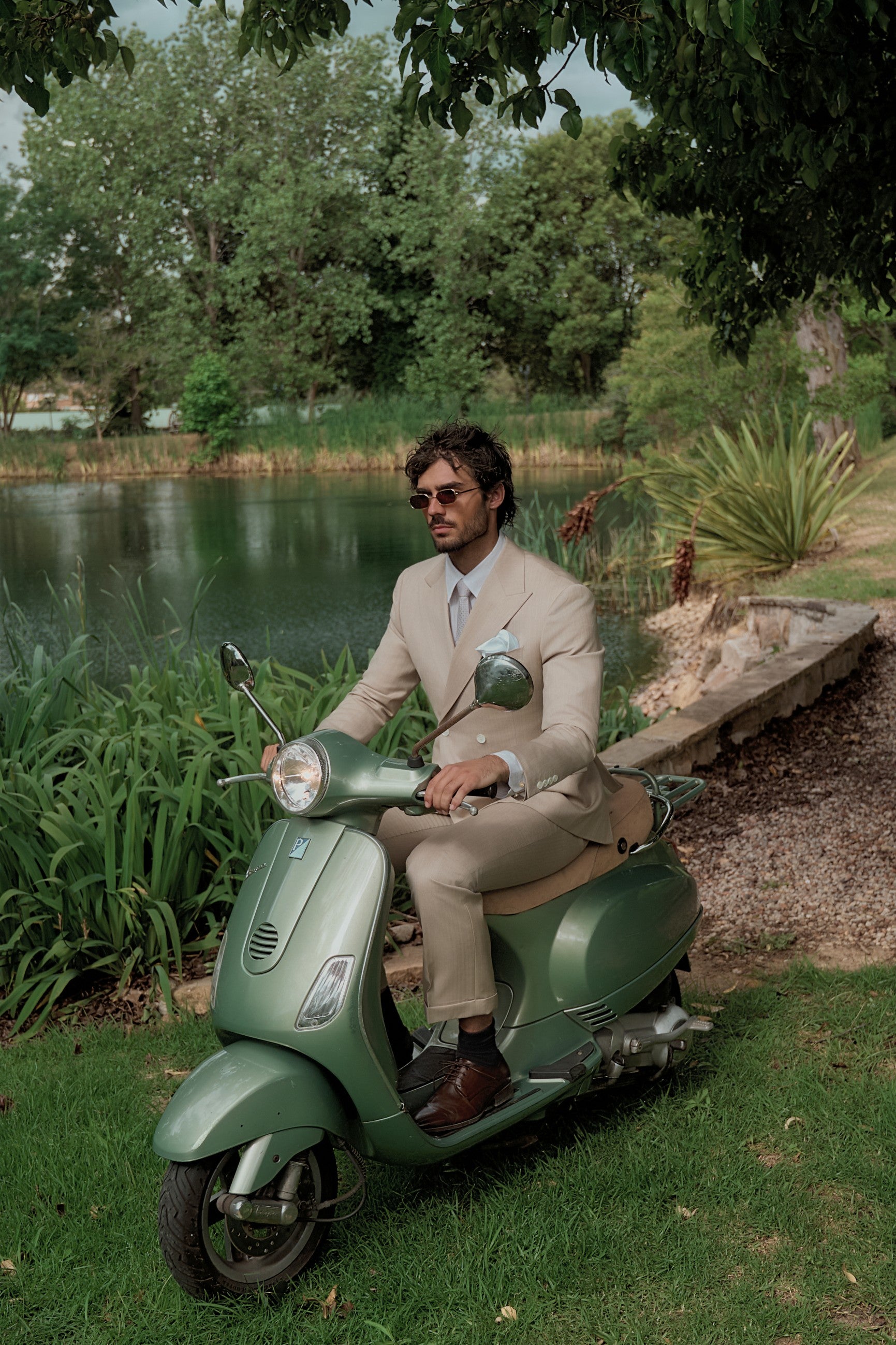 Classic Beige Double-Breasted Custom Suit